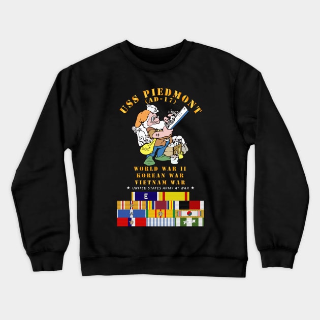 USS Piedmont (AD-17) w WWII - KOREA - VN SVC Crewneck Sweatshirt by twix123844